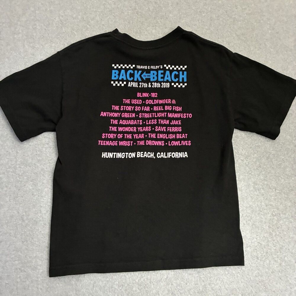 Blink 182 Back To The Beach 2019 Band Tee Huntington Beach Men’s Large - Picture 7 of 8